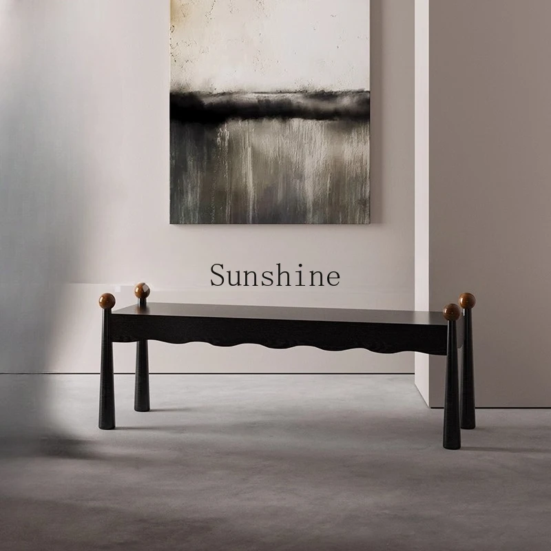 

Medieval all-solid wood bench household living room simple dining chair