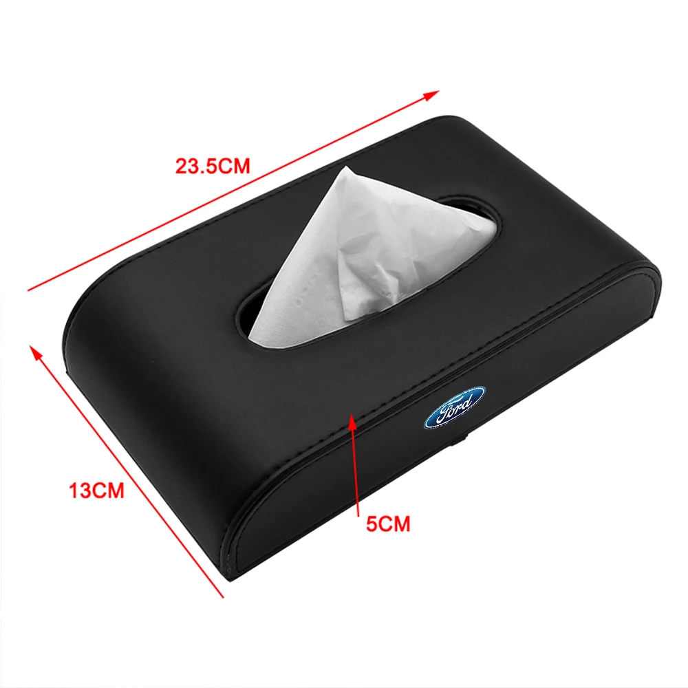 Leather Car Tissue Storage Box Auto Auto Storage Accessories for Ford Focus mk2 mk3 Fiesta mk7 Ranger Mondeo mk4 S-MAX Kuga