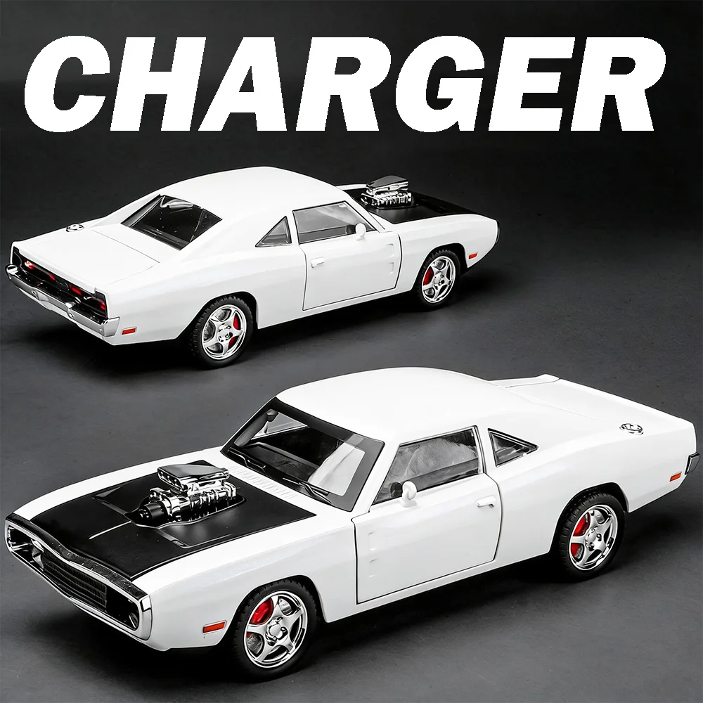 

Модель автомобиля Charger Hellcat 1:24, миниатюрная игрушка из сплава, литая под давлением, со звуком и светом, открывающиеся двери, инерционный механизм, имитация транспортных средств, подарок для детей