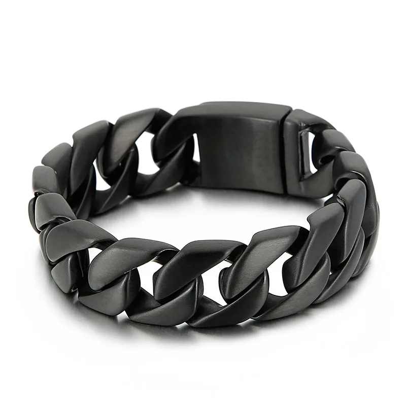 20/26/31MM 316L Rvs Curb Cubaanse Armband Enorme Zware Zilveren Kleur Tone Sieraden Heren vrouwen Biker Bike Chain Armbanden