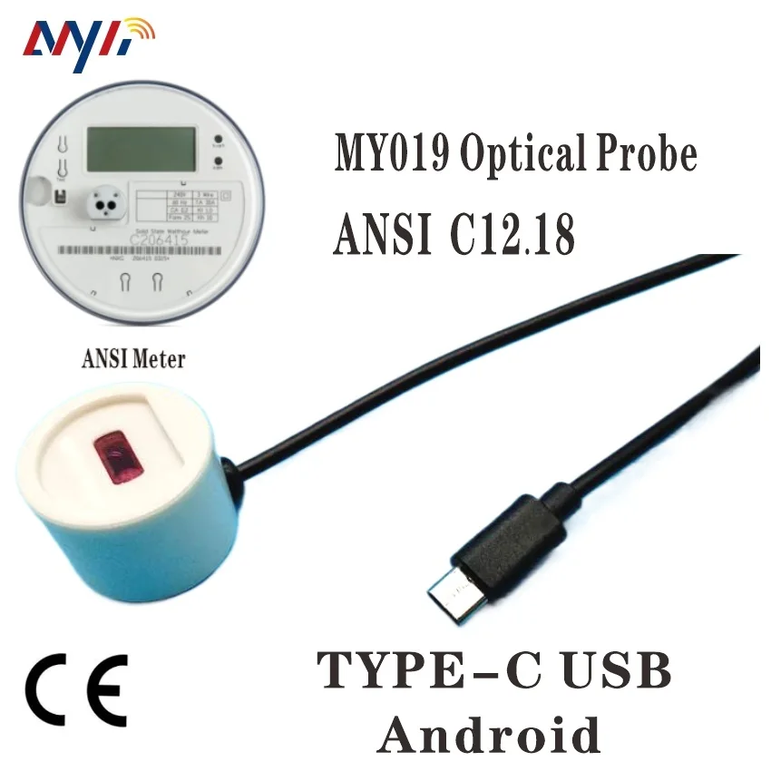 

WIN7/8/10/11 ANDROID MAC TYPE-C USB TO IR INFRARED ANSI TYPE-2 C12.18 OPTICAL PROBE FOR For ROUND SOCKET KWH METER READING