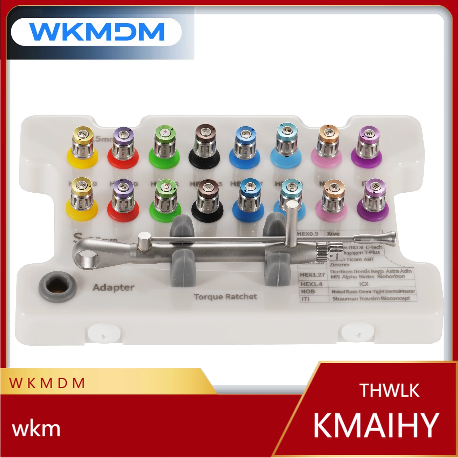 

de ntal Universal im plant Prosthetic Kit Torque Wrench Screw Drivers Remover+ Box