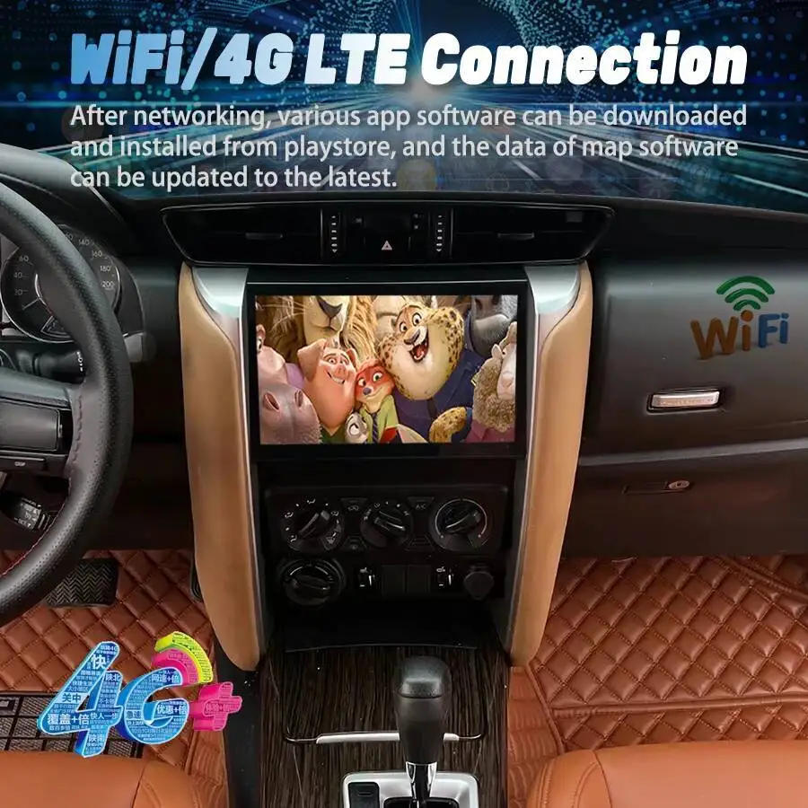 Car Screen Multimedia Video Player For Toyota Fortuner 2015-2021 hilux CarPlay 11.5inch Android  Car Radio Autoradio GPS 4G WIFI
