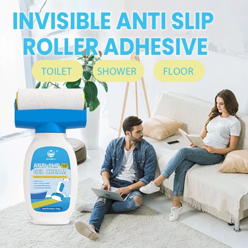

300g Non-Skid Coating for Tile Bathtubs Clear Anti-Slip Paint Clear Anti-Slip Bathtub Roller Adhesive For Home Floors, Bathrooms