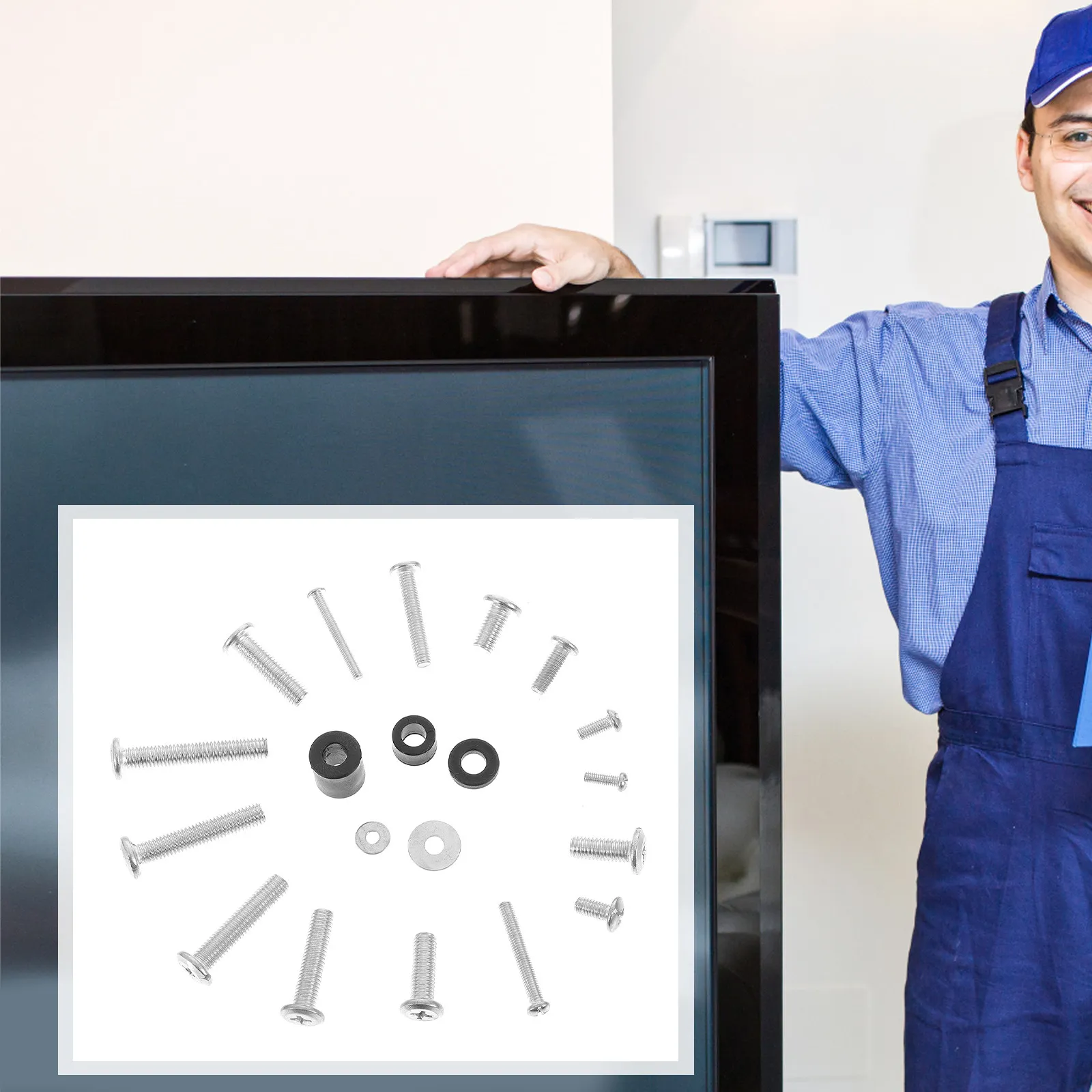 

Набор крепежных винтов для телевизора (1 комплект): метрические винты M4, M5, M6 для универсального настенного крепления телевизора, комплект крепежных элементов.