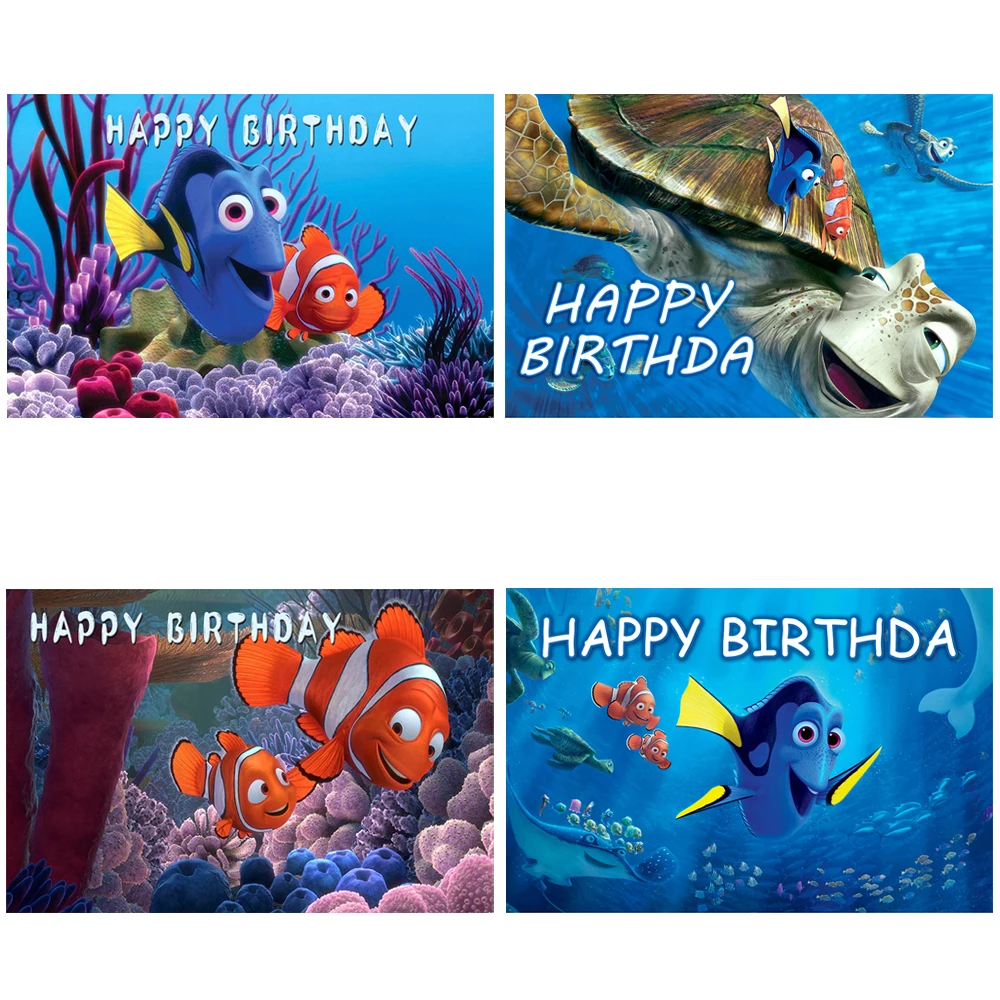 

Cartoon Finding&Nemo Birthday Party Photography Decoration Background Custom Items Props Baby Shower Boy Kid Girl Gift