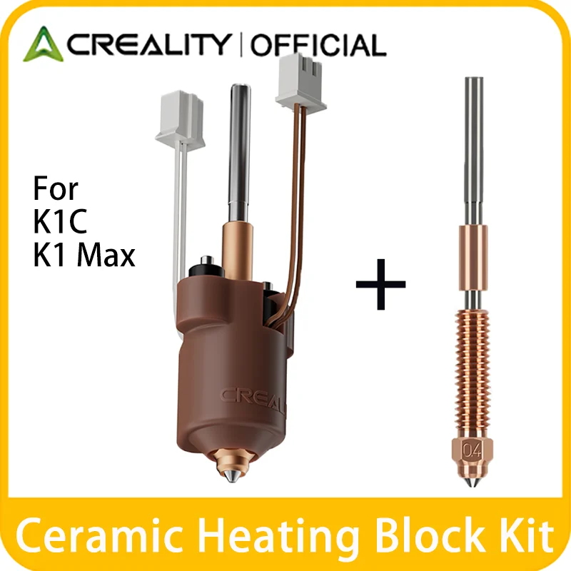

Creality K1C/K1 max Ceramic Heating Block Kit Quick-swap Nozzle Kit 0.4mm Nozzle Official Heated Block Kit