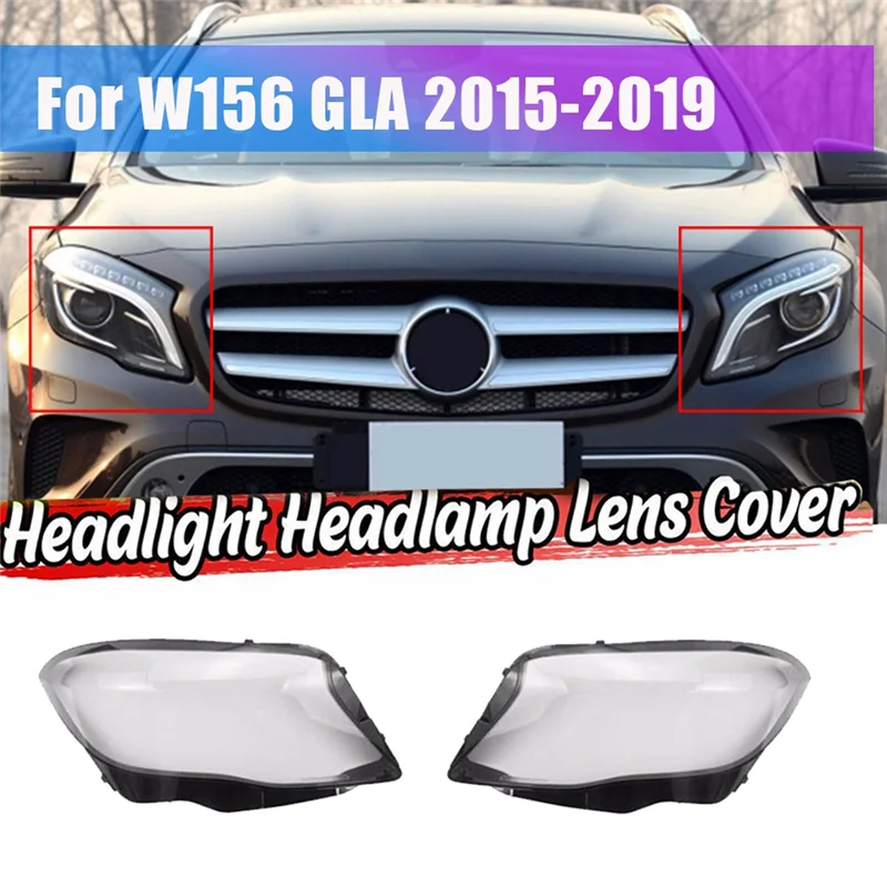 

Right Side for Mercedes Benz W156 GLA Class 2015-2019 Headlight Lens Cover Head Light Lamp Shade Shell Light Cover