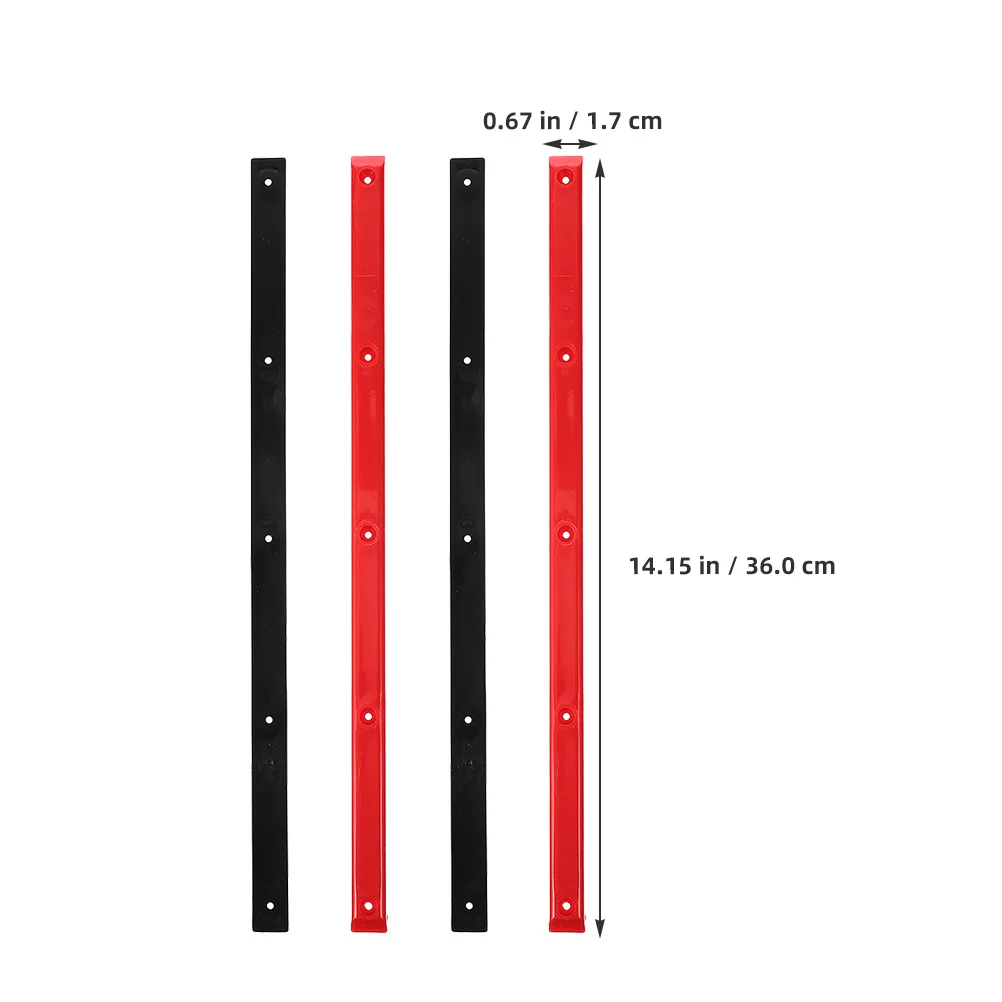 4 قطعة شرائط مضادة للتصادم لوح التزلج عالية القوة عظام ضلع بلاستيكية للوحات مقاومة للخدش حماية السكك الحديدية الحرس
