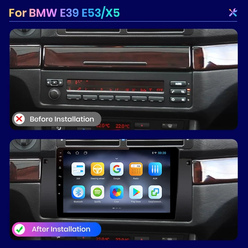 AWESAFE Wireless CarPlay Android 13 Radio For BMW 5 E39 1995 1996 - 2003 E53 X5 M5 GPS Navigation Stereo Car Intelligent Systems