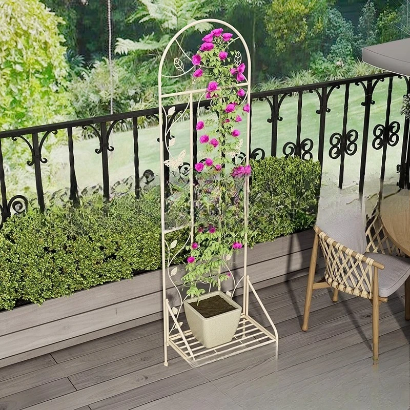 Plant flower stand climbing traction frame wrought iron