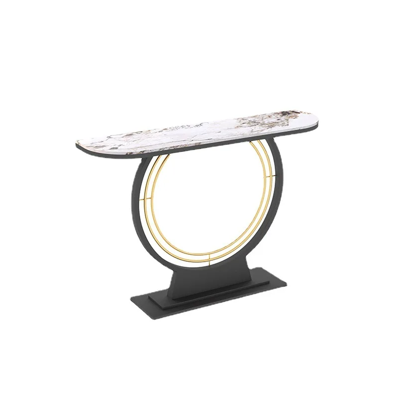 

Light luxury rock slab entrance table, home decoration strip case against the wall end view table, simple hotel cabinet