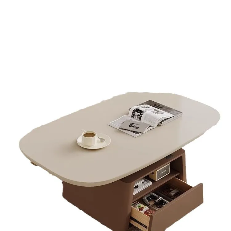 Mesa de centro de elevação para sala de estar, mesa de jantar móvel de madeira maciça, mesa de chá de dupla finalidade