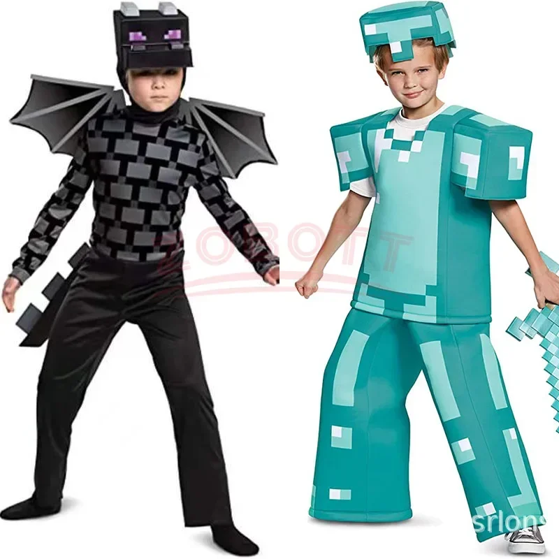 카니발 파티 드레스 마스크 클래식 크리퍼 애니메이션 게임 캐릭터 세트 다이아몬드 갑옷 코스프레 의상 아동 의류