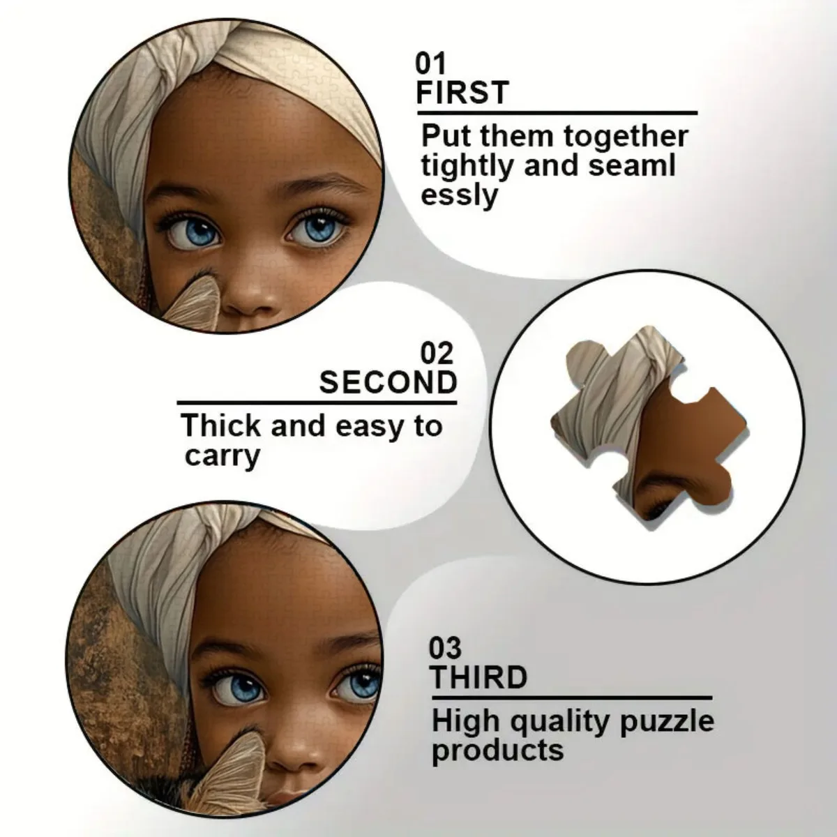 女の子と青い目の猫のアート ジグソーパズル 大人向け 心温まるテーマ 知的ゲーム ホームレジャー 装飾パズルおもちゃ