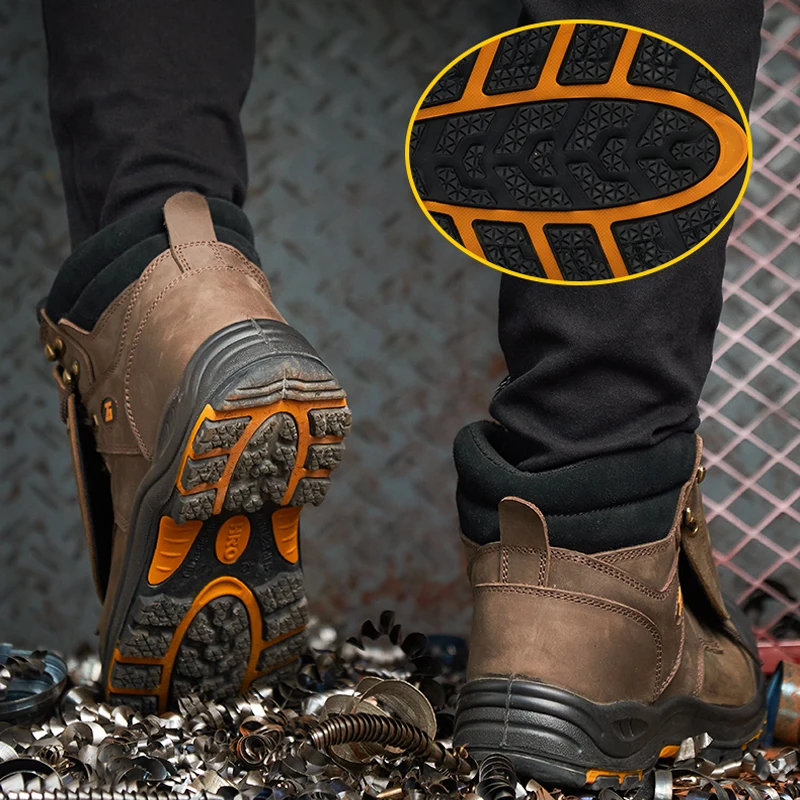 Genuine Leather Work Safety Boots Men High Temperature Resistant Welding Shoes Puncture-Proof Indestructible Shoes Work Boots - view 6