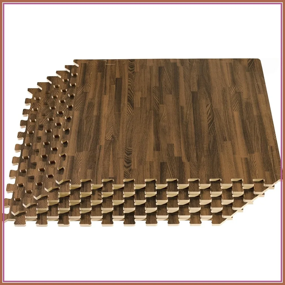 

Premium Wood Grain Interlocking Foam Floor Mats, 5/8 Inch Thick Anti-Fatigue Flooring