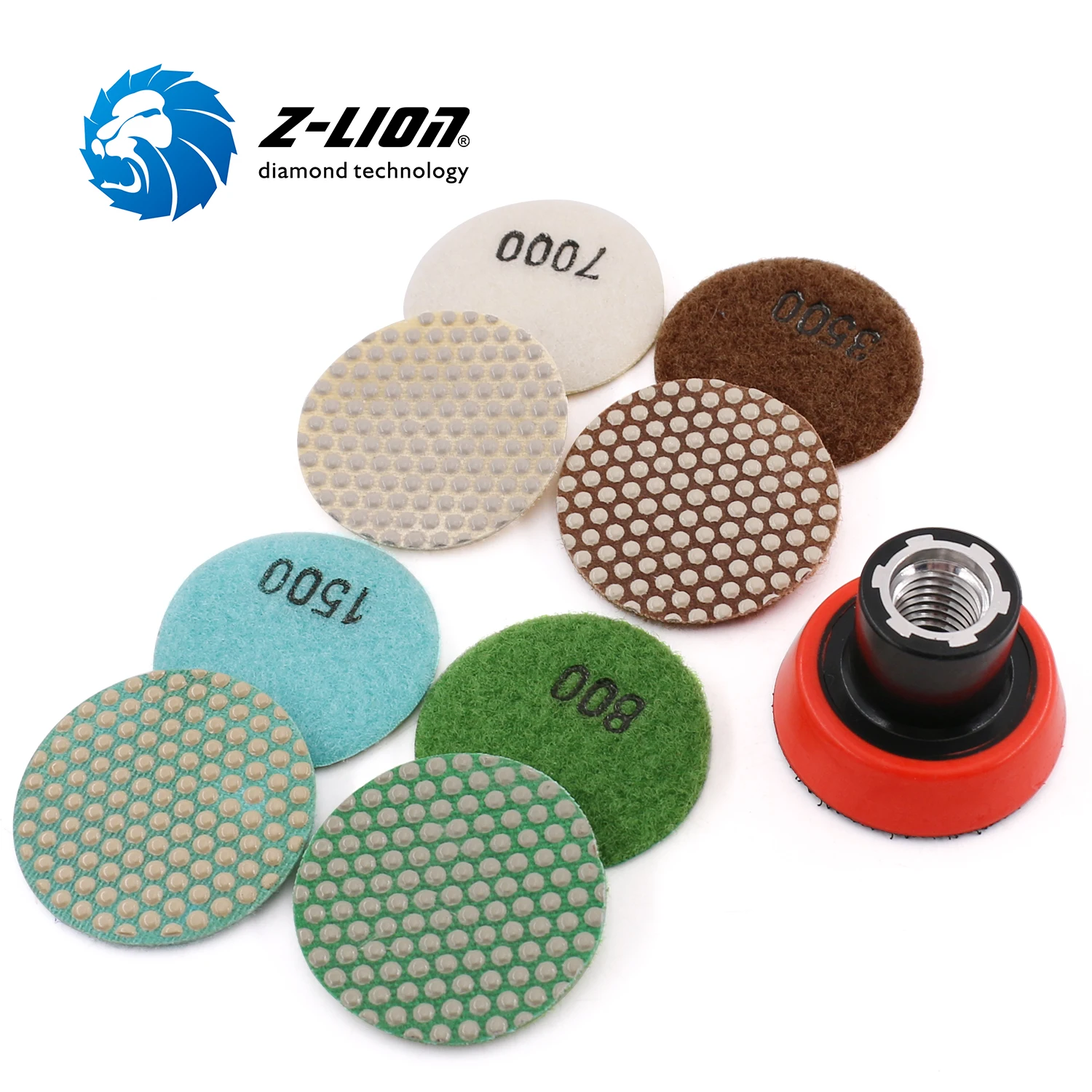 

Z-LION 2" 5pcs Diamond Polishing Sanding Pad Flexible Resin Sanding pad For Glass Marble Polish Pads