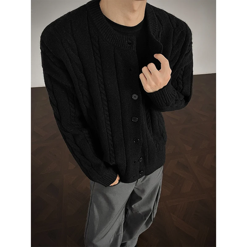 Winter Cardigan Sweater Men Warm Fashion Casual Knitted Sweater Cardigan Men Korean Long Sleeved Sweater Mens Jumper Clothes