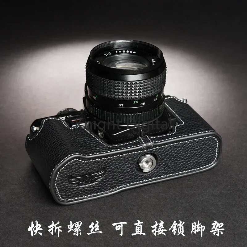 Genuine Leather Cowhide Bag Body Box Camera Case for Minolta X-700 X-570 X-300 X-370 Protective Sleeve Box Base Handwork Photo view 5