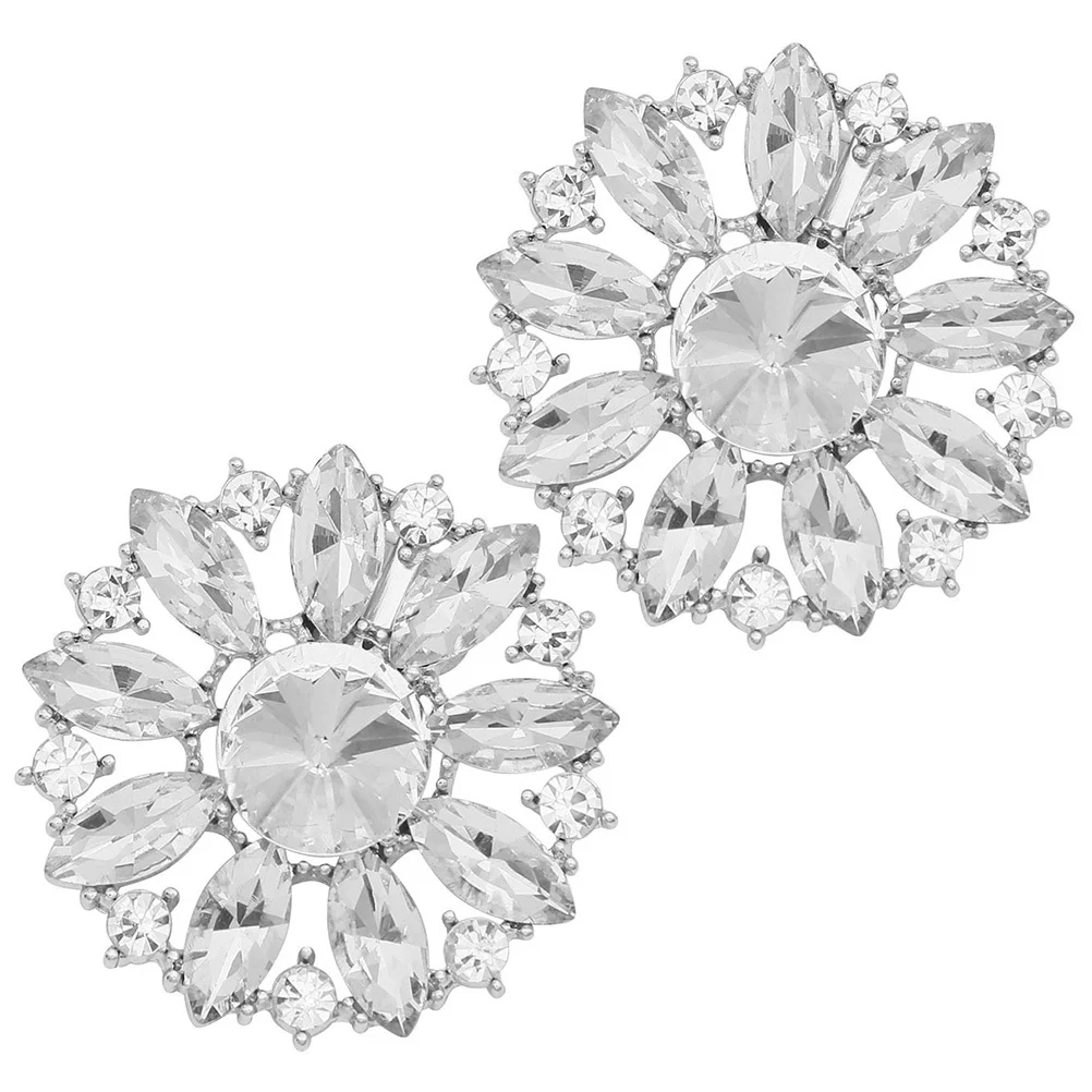 

2pcs Shoe Buckle Clips Rhinestone Women'S Decorative Shoe Accessories For Wedding Bridal Shoes Crystal Embellishments Bling