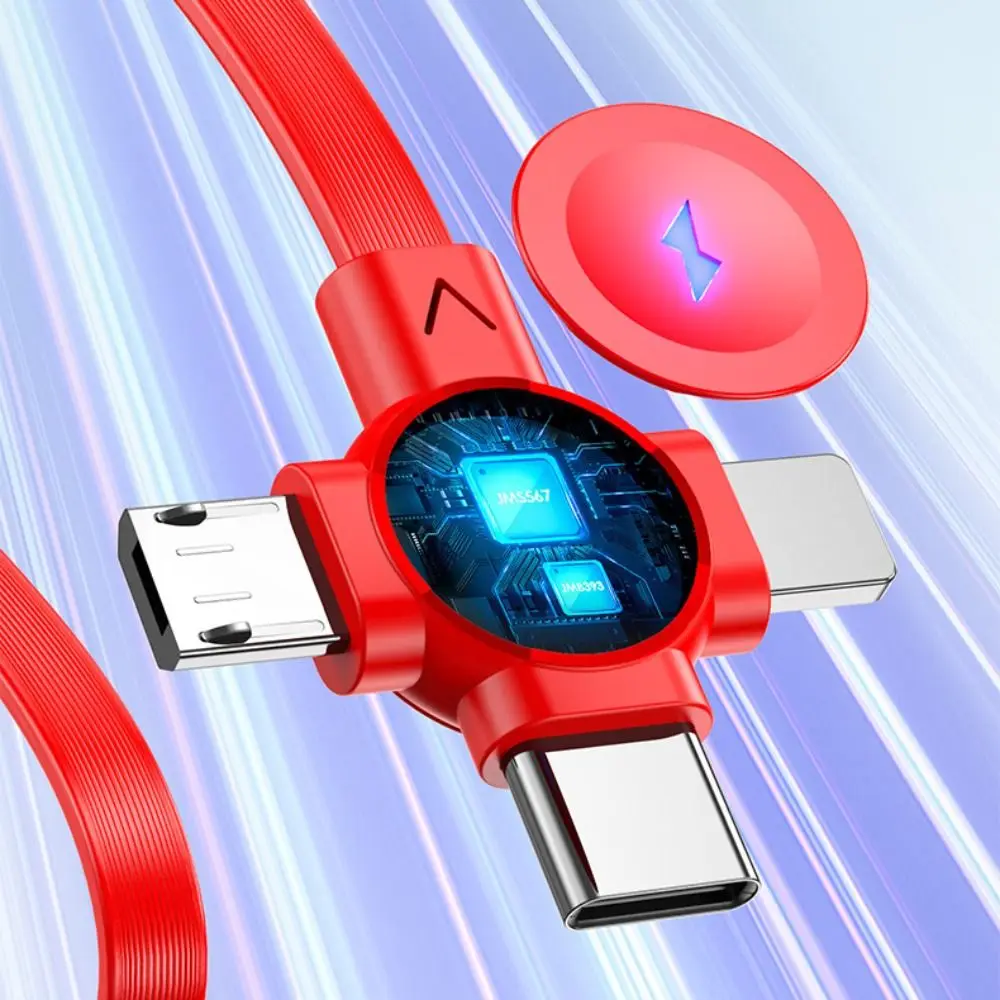 Przenośny kabel do szybkiego ładowania 3 w 1 do iPhone'a/Huawei/Samsung/Xiaomi Wysuwany przewód Micro USB typu C — zdjęcie 3