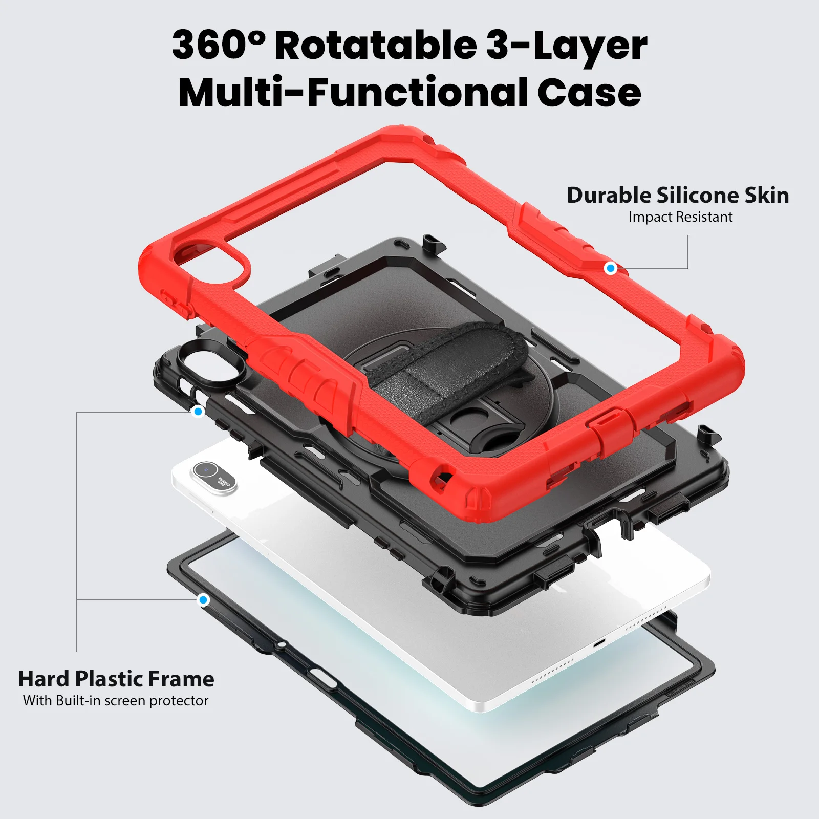 Tablet Case for HuaWei MatePad SE 11 Inch 2024 Multi Angle Adjustment Stand Cover with Shoulder Strap for MatePad SE 11 AGS6-W10