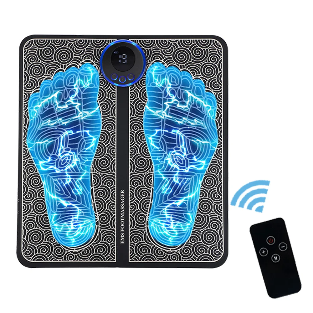 

Foot Massager Stimulation Pad Electric Foot Acupressure Massage Mat Full Body Home-appliance with Remote 8 Mode 19 Levels Patch