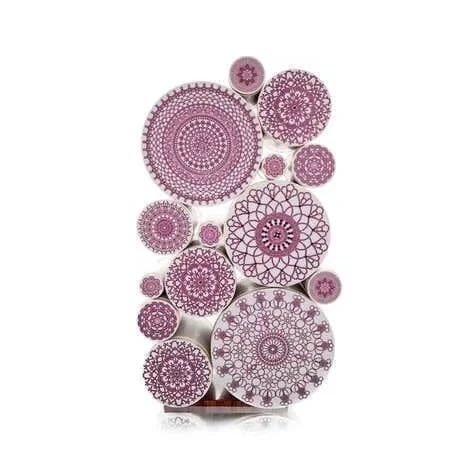Exquisite Amethyst Multi-Drawer Wine Cabinet Matte Rosewood Brass Edges Creative Art Design Embroidered Pattern Storage Kitchen