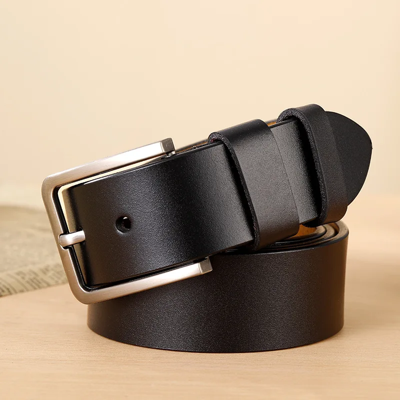 3,7 cm Herren PU-Ledergürtel mit Metall-Dornschließe, lässiger Alltags-Jeansgürtel für Herren, modischer Herren-Kunstleder-Hosengürtel – Detail 5