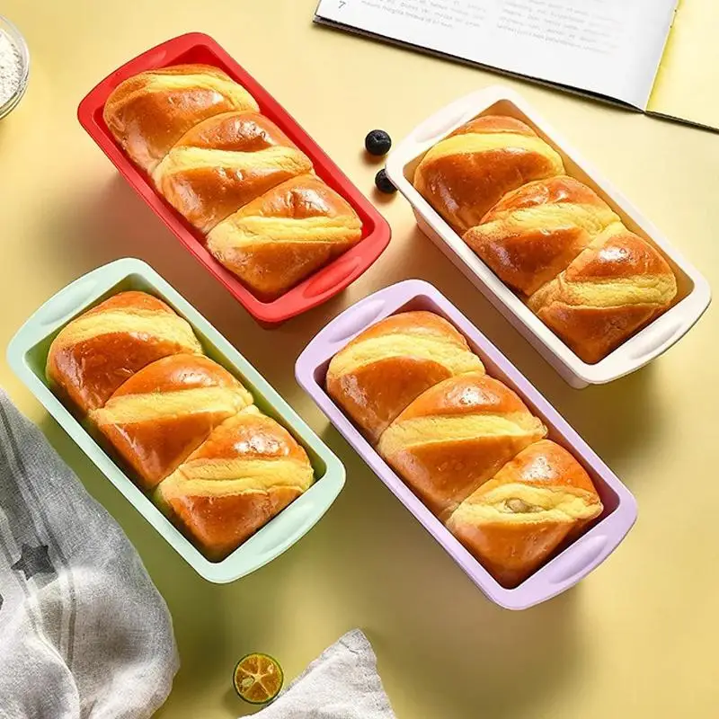 1/4Pcs Household Rectangular Silicone Mold Candy Toast Mould Easter Bread DIY Kitchen Supplies Cake Bakeware Pan Baking Tools - view 3