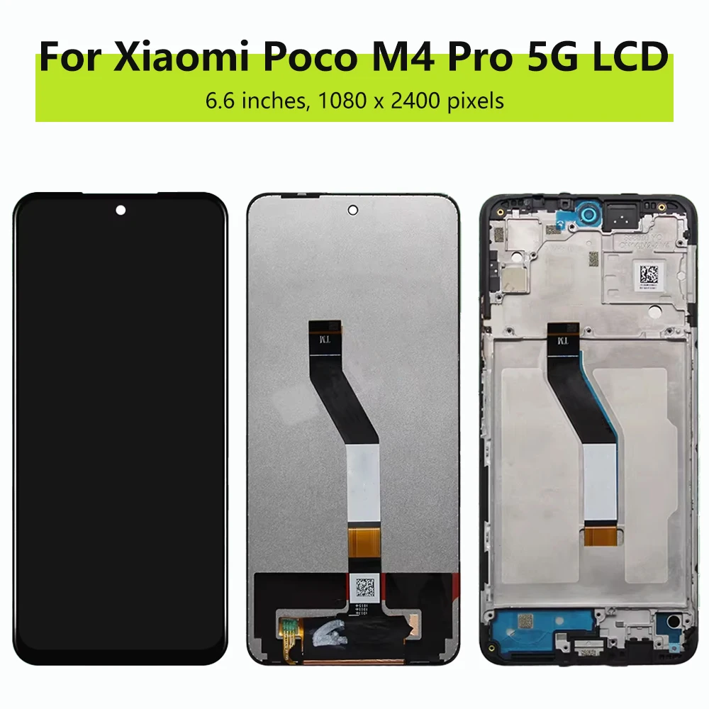 6.6\'\' Screen For Xiaomi POCO M4 Pro 5G LCD MZB0BGVI 21091116AG Display Touch Screen Digitizer Assembly For POCO M4 Pro 5G LCD