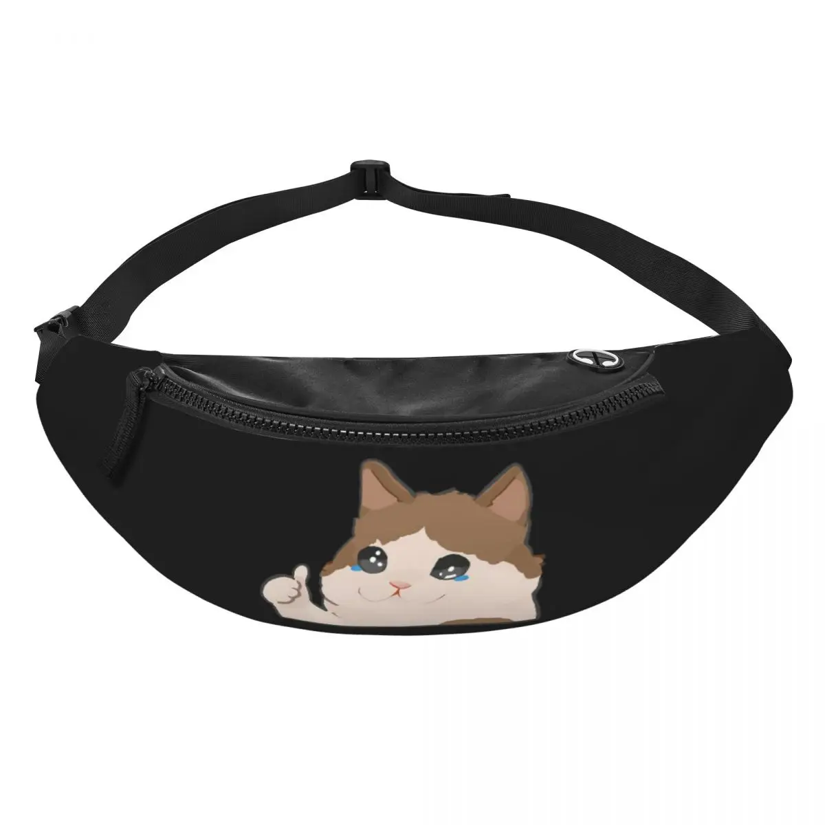 Crying Cat Meme Fanny Pack Men Women Crossbody Adjustable Waist Bag Travel Running Phone Pouch