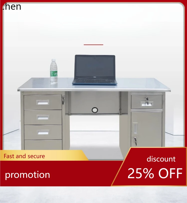 

HXL Stainless Steel Desk with Drawer Operation Table Stainless Steel Computer Desk