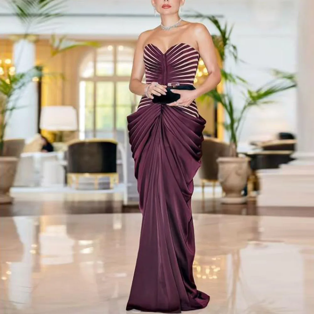 Customized Modest Corset Draped Evening Dress Sweetheart Dropped Mermaid vestidos de gala 2026 Fishtail Banquet Evening Gown
