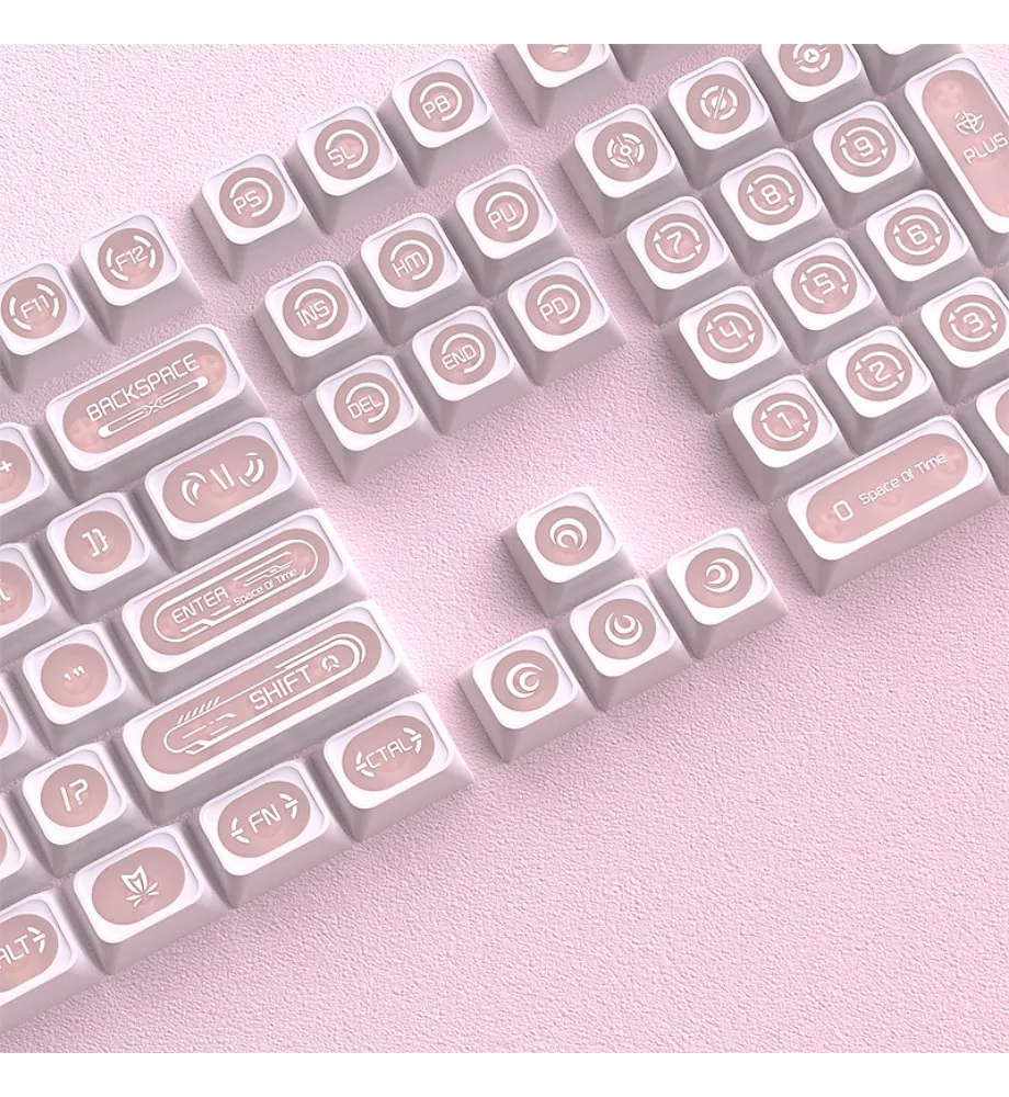 

Personalized keycaps mechanical keyboard sublimation customized cat's eye stone pink keycaps original mini set