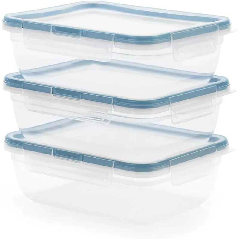 

Total Solution 6-Pc Plastic Food Storage with Lids, 8.5-Cup Rectangle Meal Prep Container