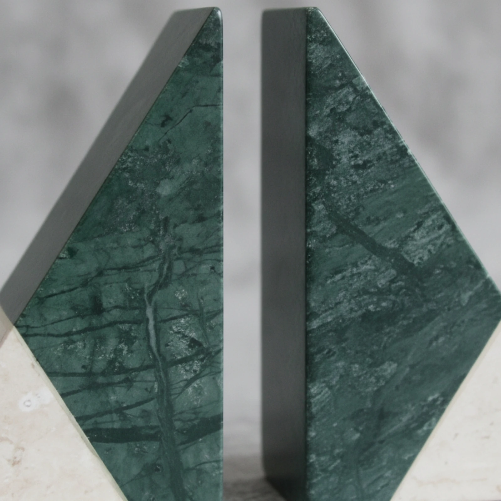 Marble Bookends Minimalist Stone Bookends Bookend with Flat Base Modern Book Stopper Natural for Readers, Bookshelf, Desk