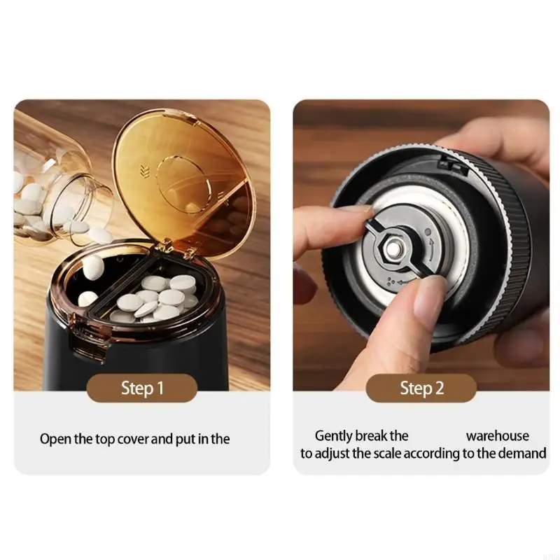 

Multifunction Pills Crusher And Storage Box For Fine Powder Grinding And Easy Organization With Water Cup 87HA