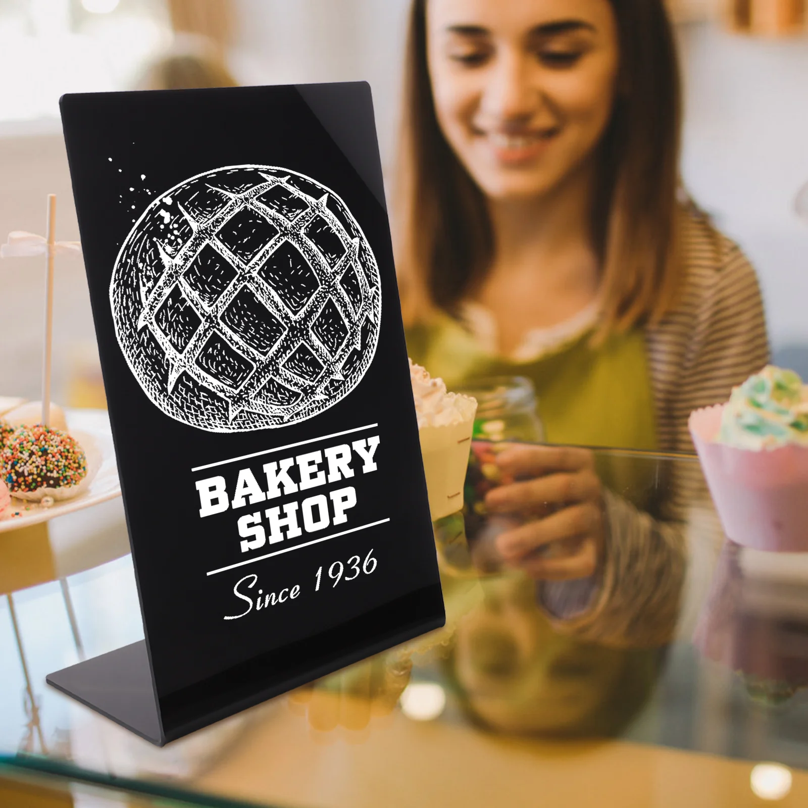 Hand Drawn Small Blackboard Chalkboards Signs Desktop Label Message Table Tags Food