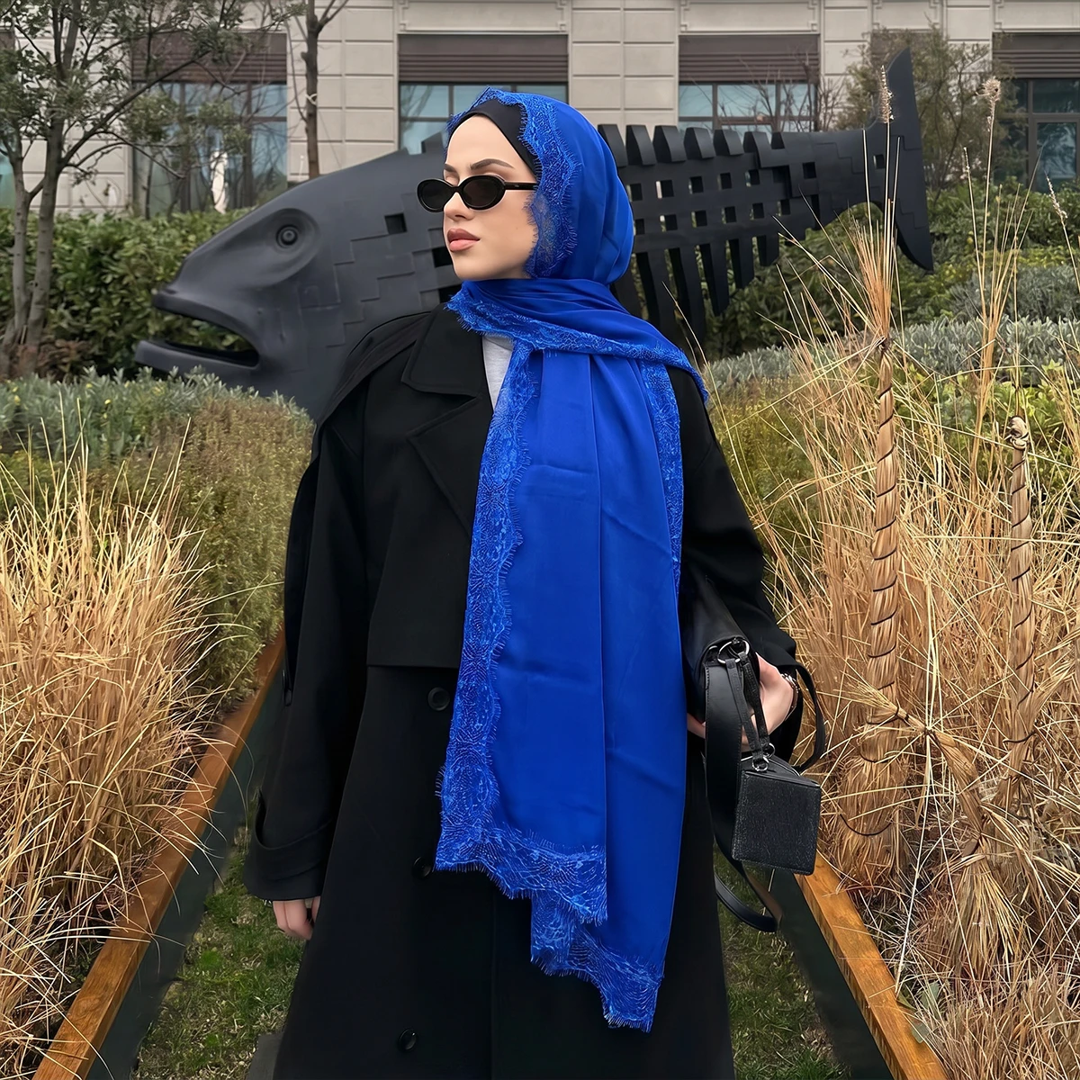 

Elegant Muslim Hijab Plain Color Scarf Skin-friendly Bandana Versatile Women Head Cover for Prayer Party Vacation Daily Wear