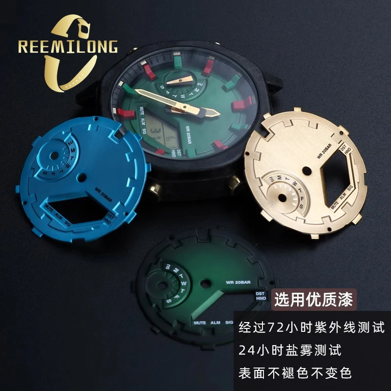 Modified dial For CASIO G-SHOCK GA2100 wire drawing process sun pattern matte surface blue green dial modified disk accessories