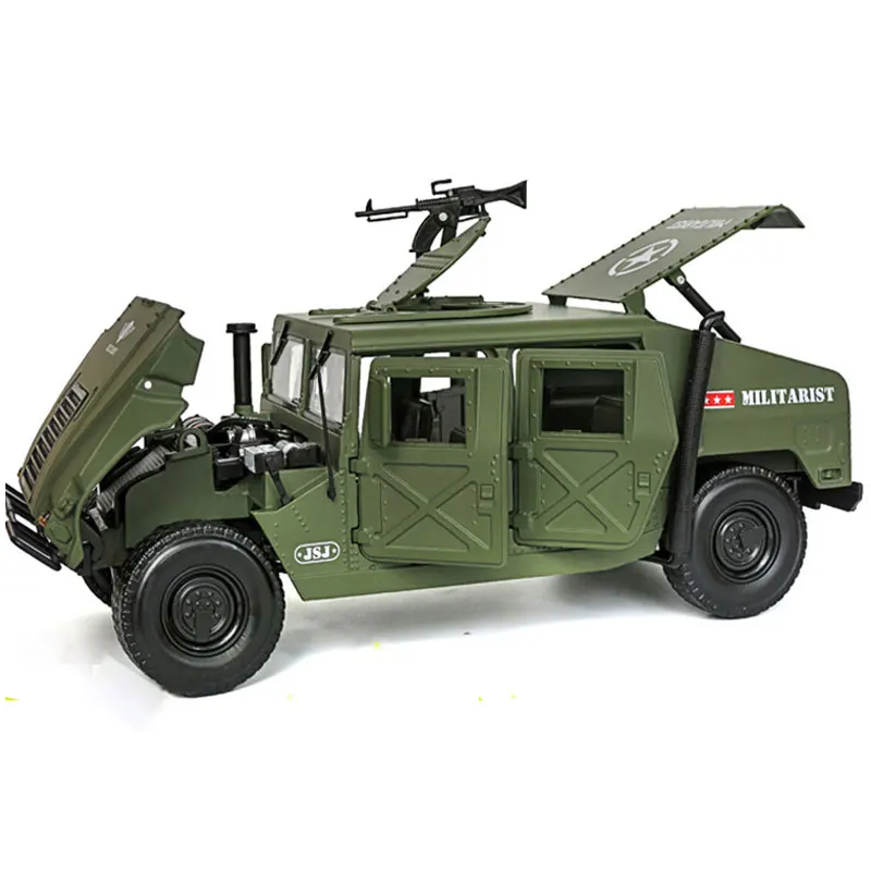 Modèle de voiture moulé sous pression, véhicule tactique, voiture blindée militaire, modèle en alliage avec LED 7 portes ouvertes, jouet de Collection de loisirs, 1/18