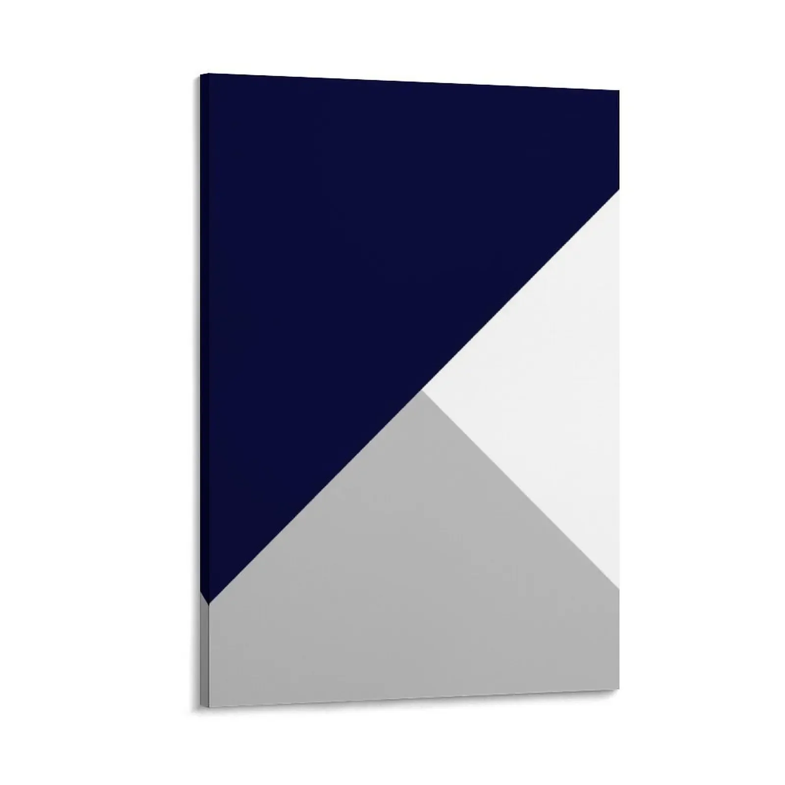 

Tricolor Navy Blue Silver Gray And White Canvas Painting decorations for the room korean room decor