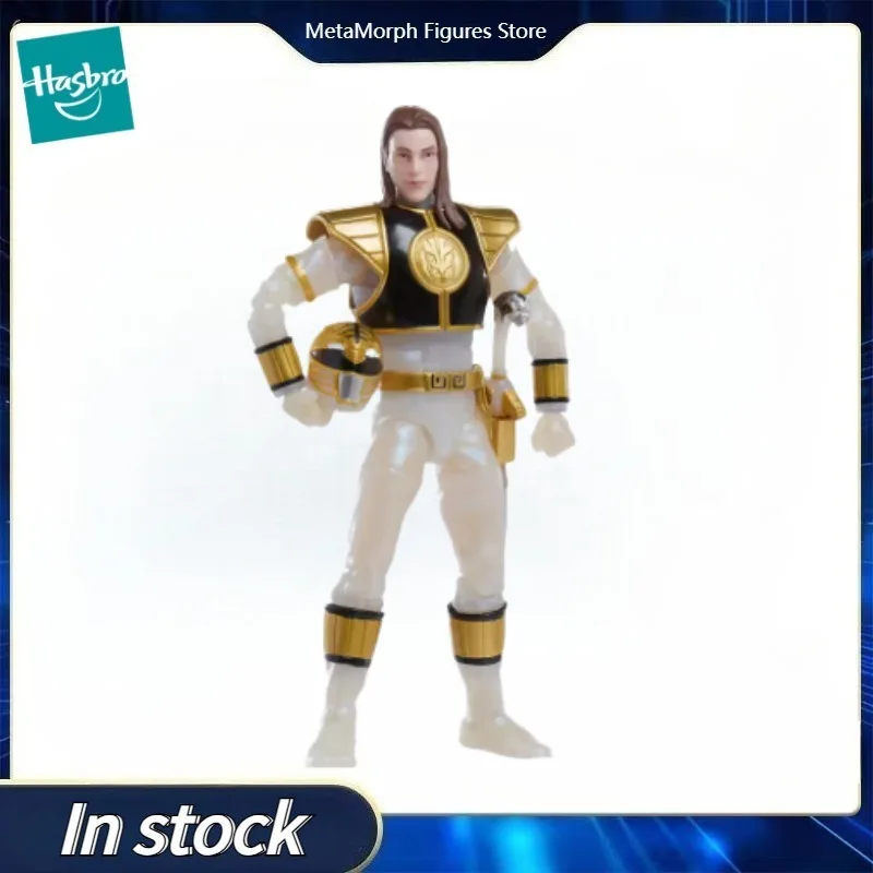 Figurine originale Hasbro Power Rangers Lightning Collection Mighty Morphin Metallic White Ranger, modèle de collection de jouets d'anime