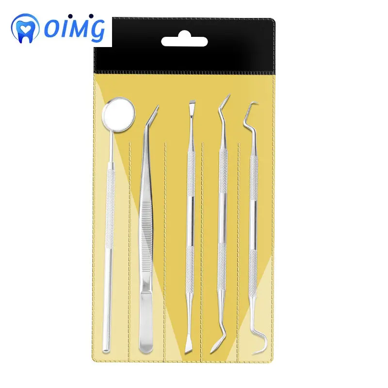 Dental Mouth Mirror Stainless Steel Tweezers Elbow Probe Dentist Instrument Teeth Cleaning Whitening Dentistry Tools Set