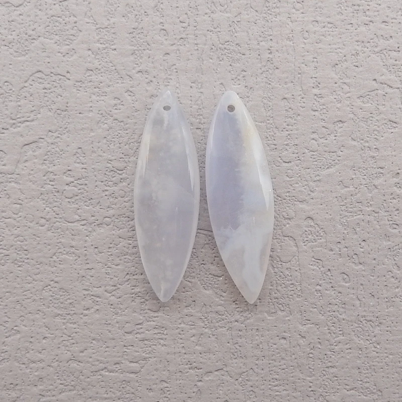 Semiprecious Stones Blue Lace Agate Earring Beads,Natural Stone Earrings Accessories For Women 29x9x3mm 2g