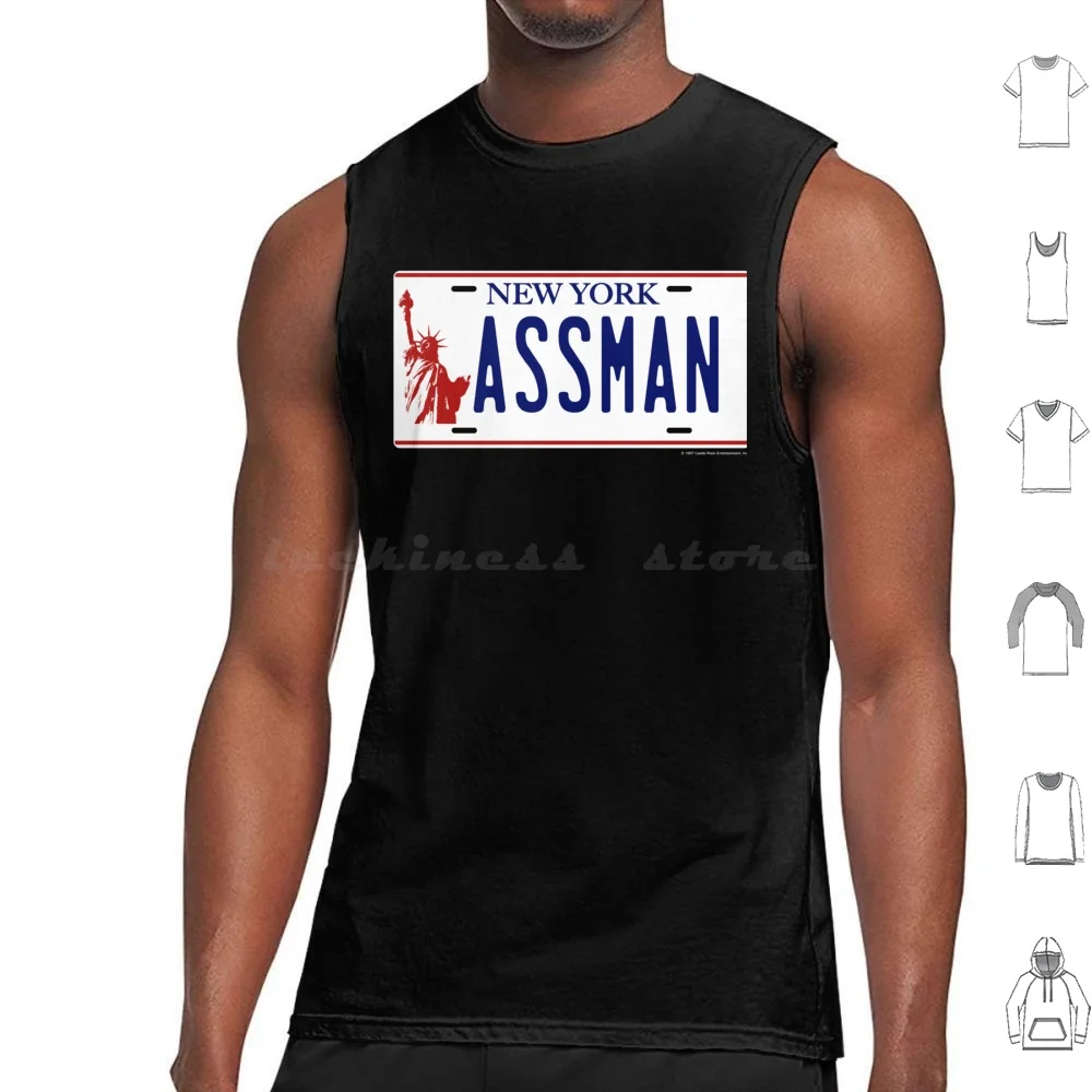 Assman Tank Tops Print Cotton Jerry Seinfeld George Kramer Tv Funny 90S Cosmo Kramer Elaine Benes Sitcom Comedy Tv