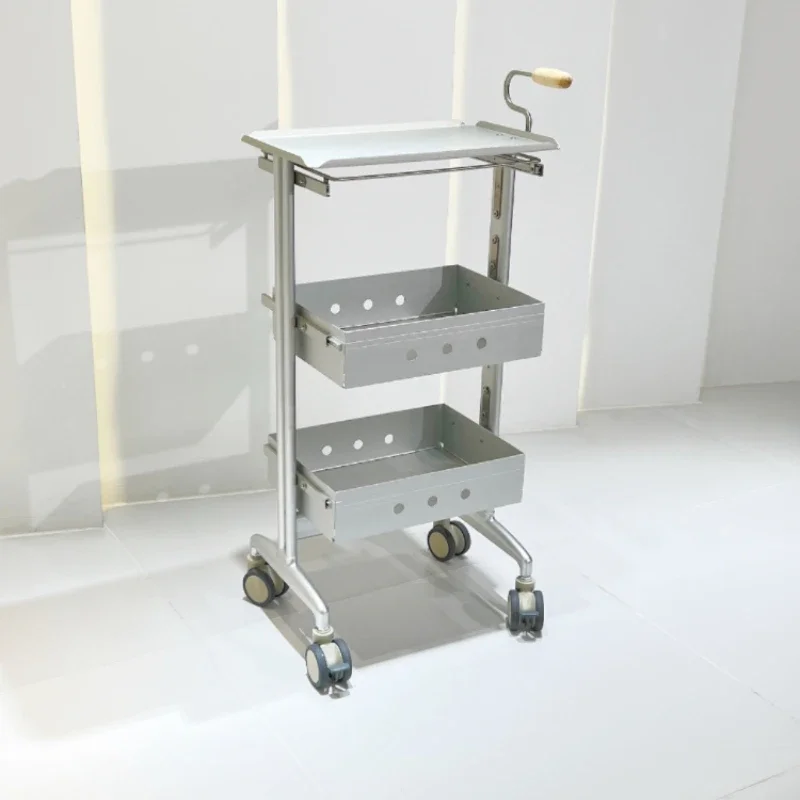 

Speciality Salon Trolley Cosmetology Hairdressing Three Layers Aluminium Alloy Storage Multifunction Carritos Furniture