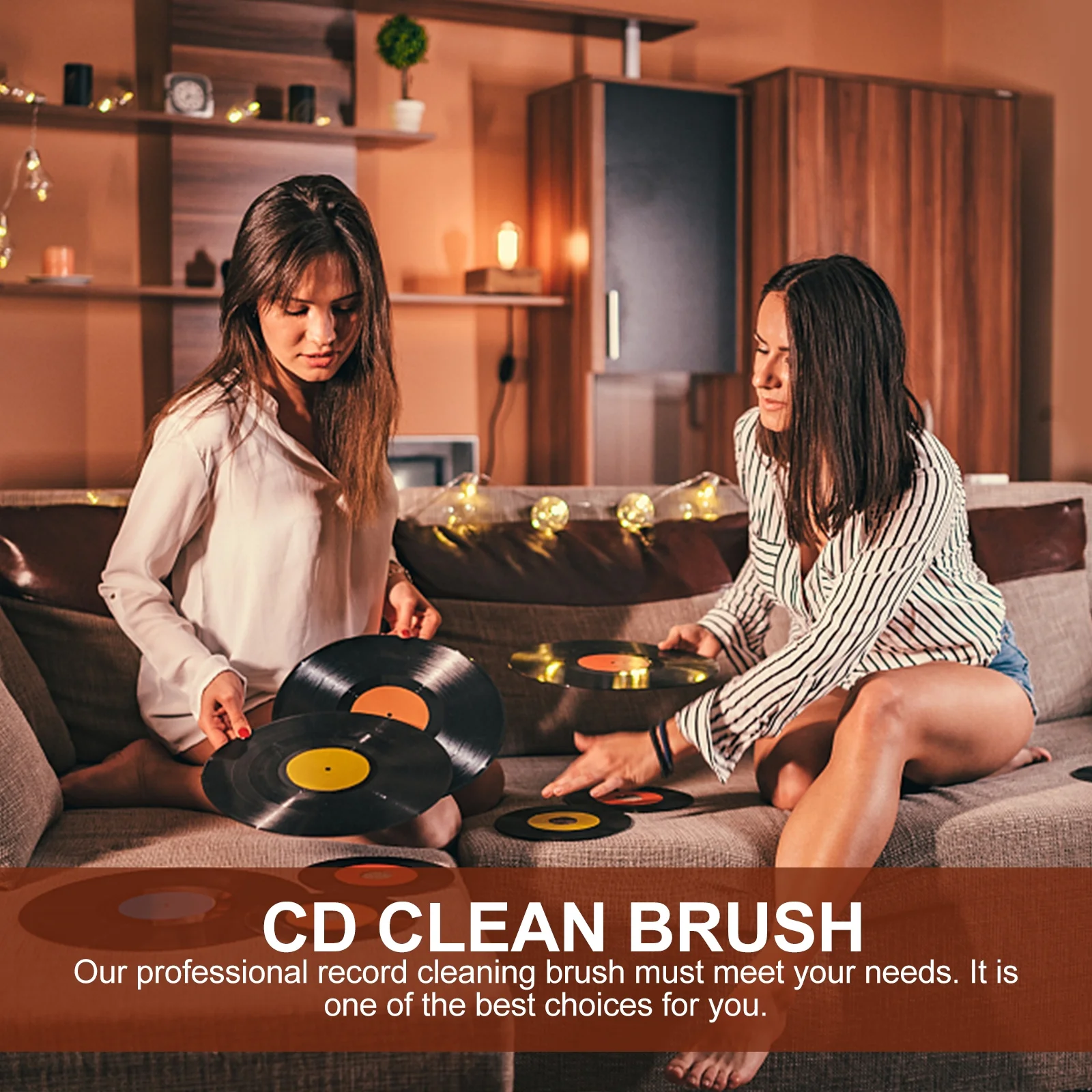 

Professional Vinyl Record Cleaner Cd Dust Remover Brush Wooden Handle Static Dissipation Clean Brush Vinyl Record Cleaner